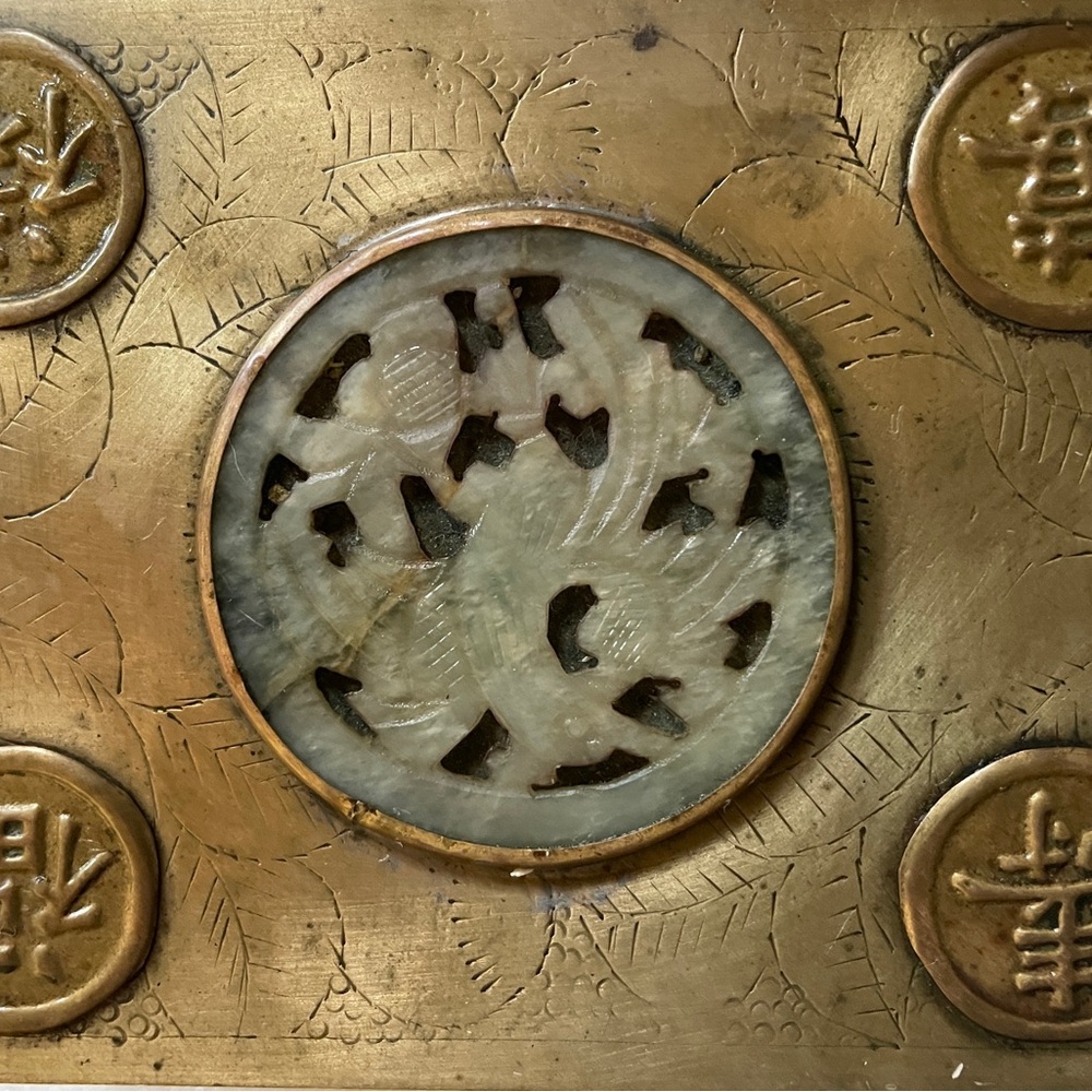 Chinese old silver and Jade jewelry box